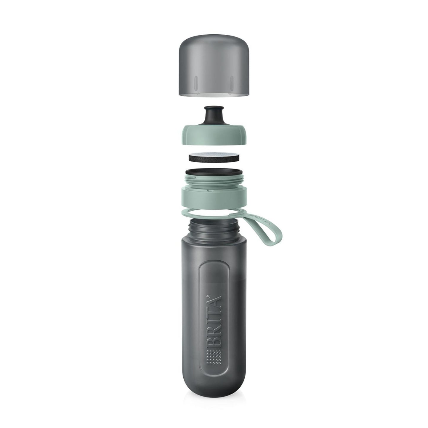 Water Filter Bottle 600ml + 2 Filters Included /Active/ Dark Green