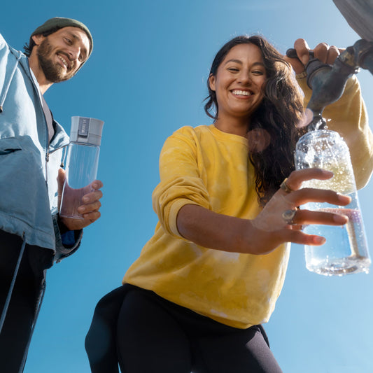 Water Filter Bottle 600ml + 2 Filters Included /Vital/ Light Blue